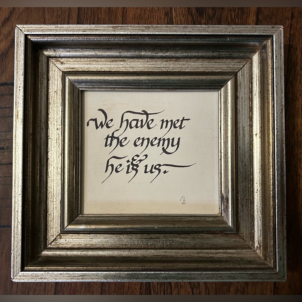 Silver Framed Calligraphy Art
